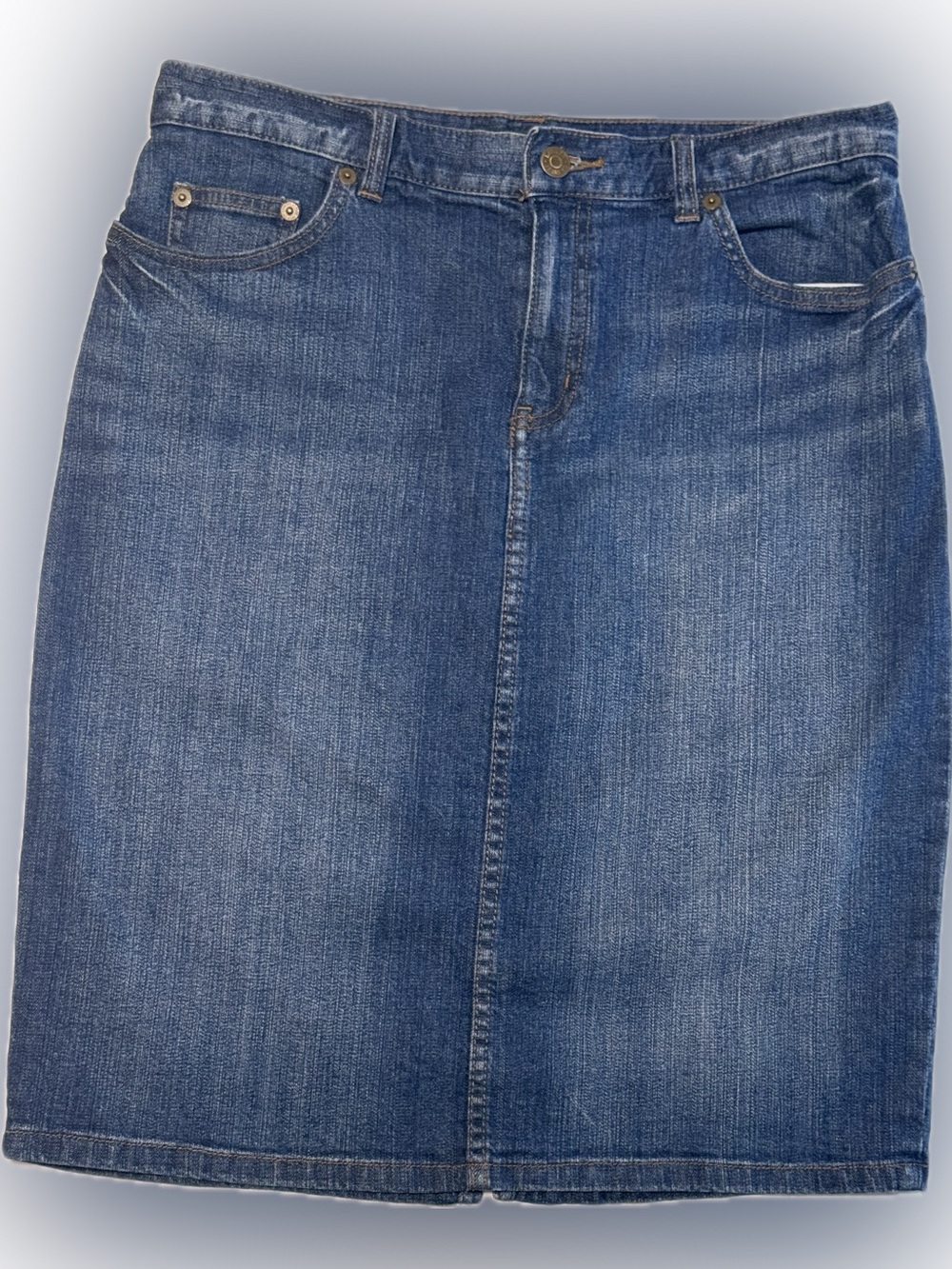 Ralph Lauren Classic Blue Denim A-Line Skirt